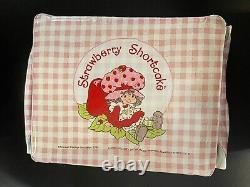 Vintage Strawberry Shortcake Lunchbox Vinyl Rose Thermos Lunch Box 1980s Rare