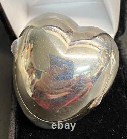 Vintage Tiffany Heart Box, Rare 925 Ss Ouvre Lg 1,34x1,34 21 Gr J-69 L@@k