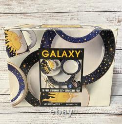 Vintage Vitromaster Galaxy 16 Pièces Dîner Set Rare Sun Moon Stars Pieces Box