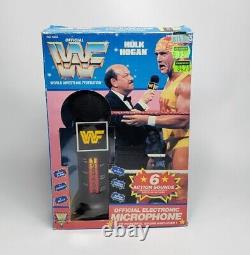 Vintage Wwf Hulk Hogan Microphone Électronique Officiel 6 Sons Rare En Boîte