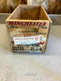 Vtg. Rare Winchester Super W Speed 28ga 6 Cartouches De Pistolet Shot Munitions Caisse / Boîte